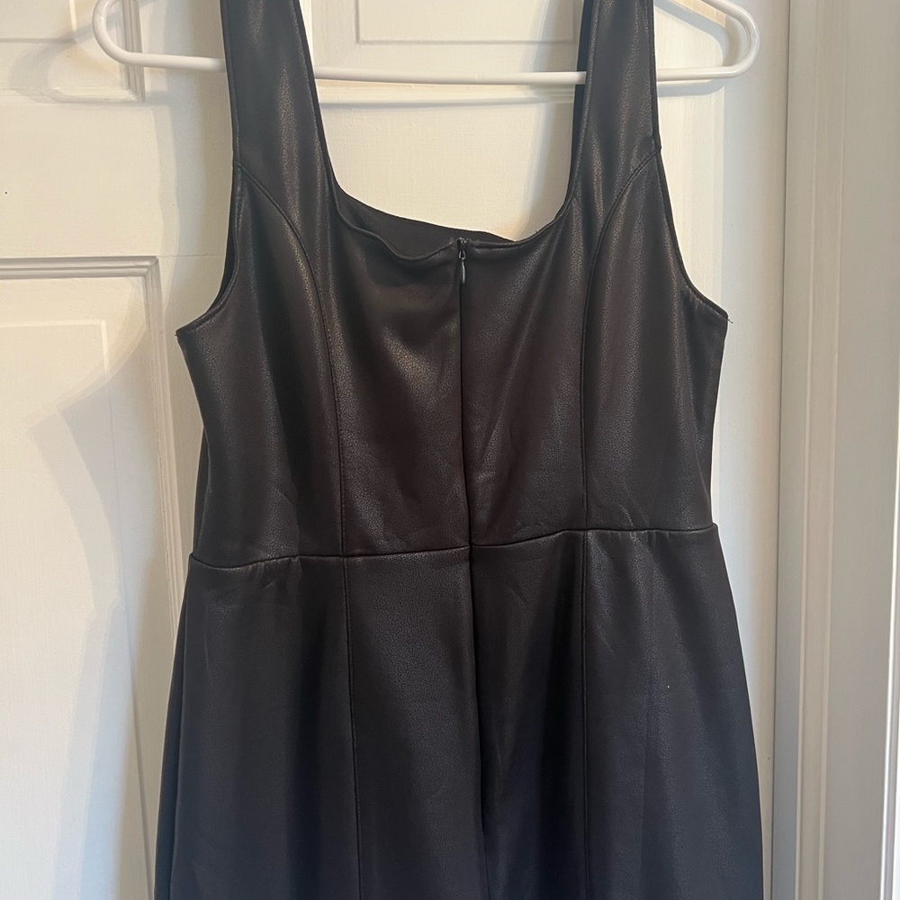 Black leather dress